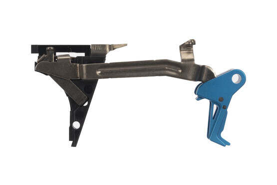CMC Triggers Drop-In Glock Gen 4 .45 ACP trigger features a flat bow for enhanced feel and an eye catching blue trigger.